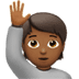 🙋🏾 person raising hand: medium-dark skin tone display on Apple